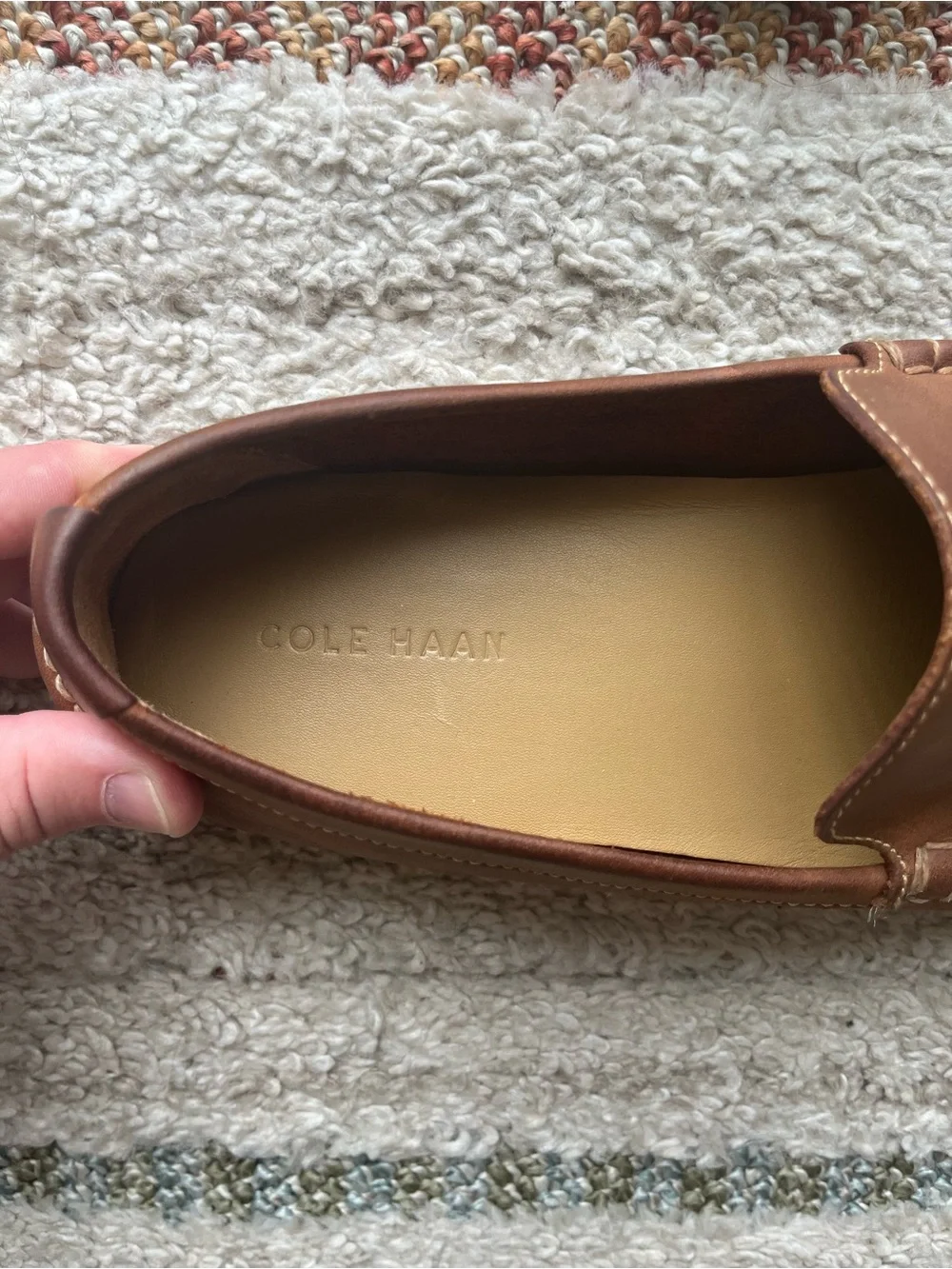 Cole Haan Tan Leather Slip-On Moccasin Loafers